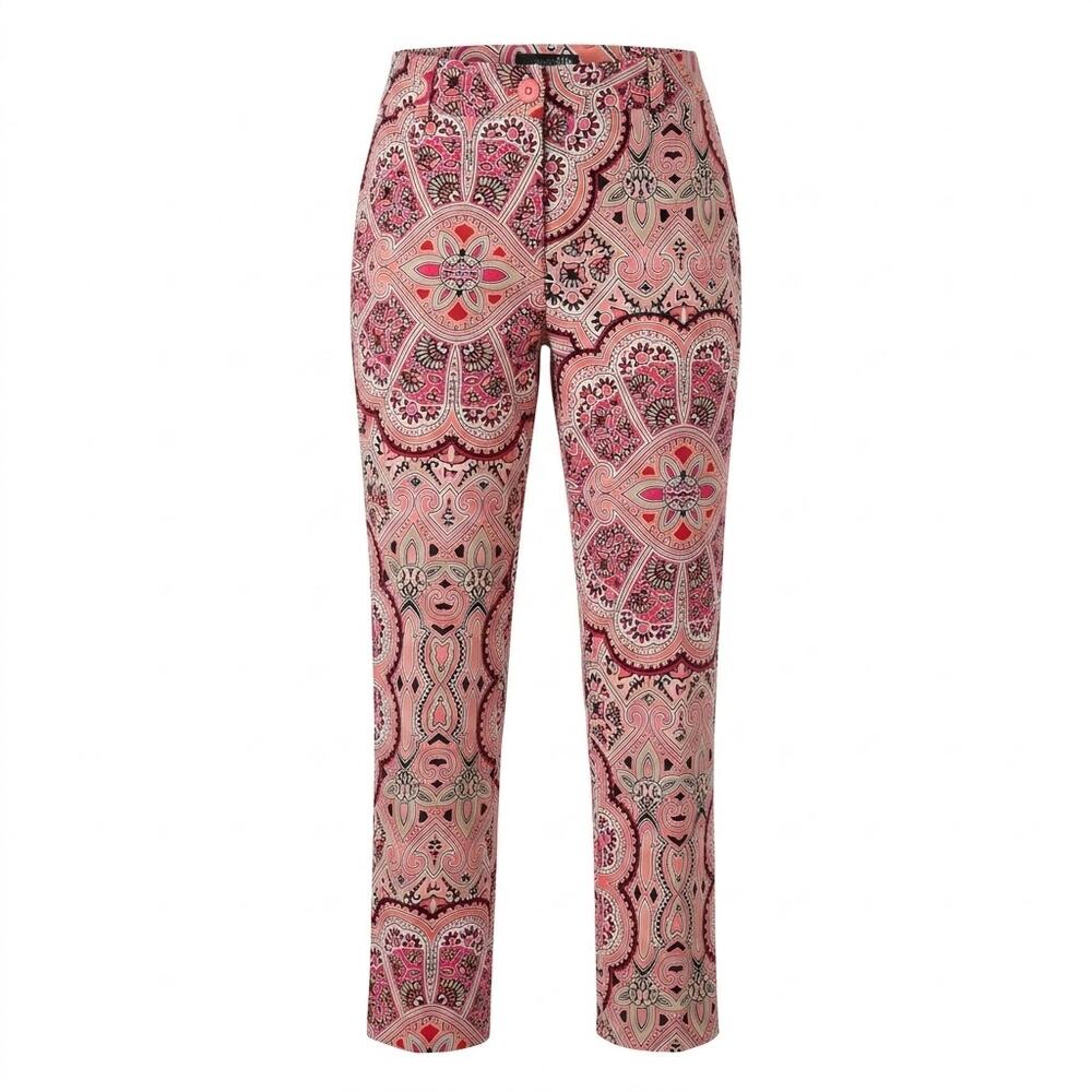East 5th Pink Straight Leg Geometric Stretch Pants Women Size 8